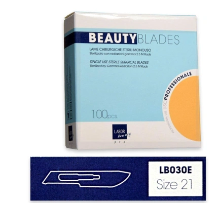 Sterilizált beauty penge szike pengék, 100 darabos csomag, 21-es méret főképe